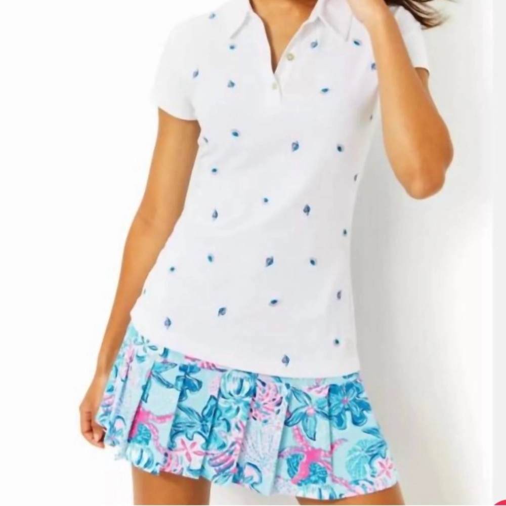Lilly Pulitzer Upf 50+ Luxletic Frida Polo Top